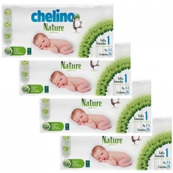 Pack Ahorro Pañales T1 1-3 Kg Chelino Nature 112 Uds