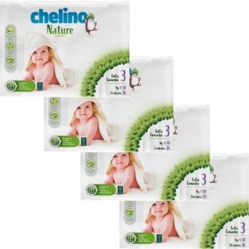 Pack Ahorro Pañales T3 4-10 Kg Chelino Nature 144 Uds