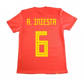 Camiseta Fútbol Adulto Iniesta. Réplica Oficial Selección Española Mundial 2018
