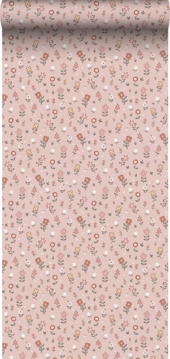 Papel Pintado Estahome Flores Rosa Suave - 139288 - 50 Cm X 9 M