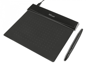 Tableta Digitalizadora De Diseño Flexible Trust Flex Design - 140x100mm - Parte Inferior Antideslizante - Lapiz Optico Inalambrico 2 Botones