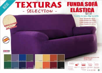 Funda De Sofá Elástica 2 Plazas Color Marrón Chocolate Texturas Selection.