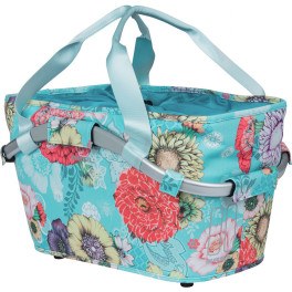 Basil Cesta Trasera Bloom Field Carry All Mik 22l Impermeable Azul Flores C/reflect. (48x28x24 Cm)