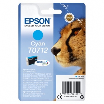Epson - Cheetah Cartucho T0712 Cian (etiqueta Rf)