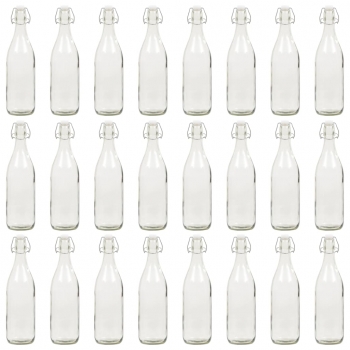 Botellas De Vidrio Con Cierre De Clip 24 Unidades 1 L Vidaxl