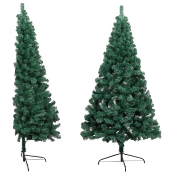 Medio Árbol De Navidad Artificial Con Soporte Pvc Verde 150 Cm Vidaxl