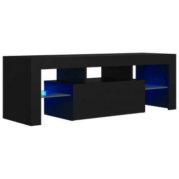 Mueble De Tv Con Luces Led Negro 120x35x40 Cm Vidaxl