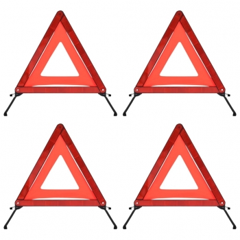Triángulos De Advertencia De Tráfico 4 Uds Rojo 75x75x100 Cm