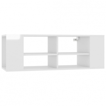 Mueble De Pared Para Tv Aglomerado Blanco Brillante 102x35x35cm Vidaxl