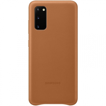 Funda Samsung Para Galaxy S20 En Piel Color Marrón Modelo Ef-vg980la