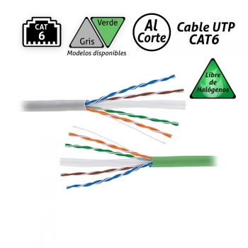 Cable Utp Cat6 Libre Halógenos Gris