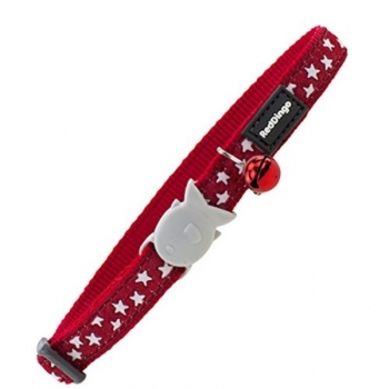 Collar Para Gato Rojo Estrellas (1,2 X 20-32 Cm)