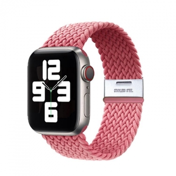 Correa Solo Loop Ajustable Trenzada Para Apple Watch Series 3 42mm Rosa