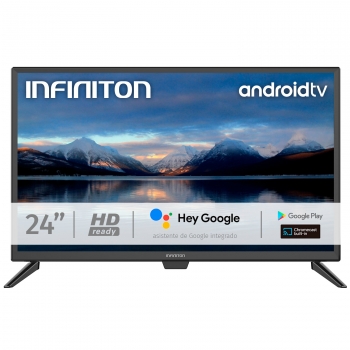 Infiniton Intv-24ma1300 - Televisor 24", 4k Uhd, Android Tv Oficial, Wifi, Bluetooth 5, Hdmi 2.1, Usb, Control Por Voz, Chromecast, Google Play