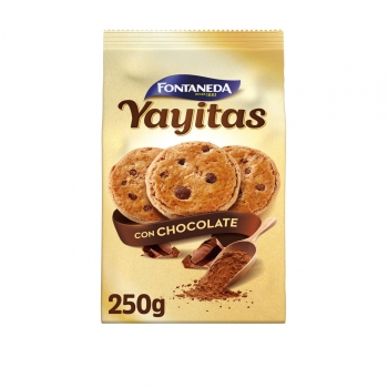 Galletas con cacao y gotas de chocolate Yayitas Fontaneda 250 g.