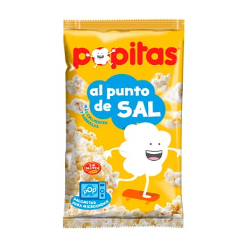 Palomitas al punto de sal para microondas Popitas sin gluten 100 g.