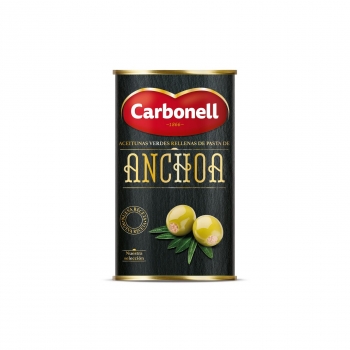 Aceitunas verdes rellenas de pasta de anchoa Carbonell lata 150 g