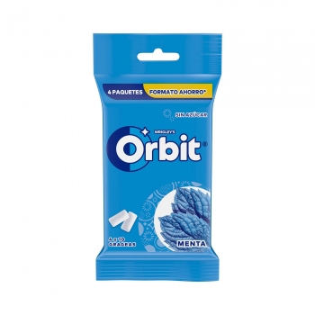 Chicles de menta sin azúcar Orbit pack de 4 paquetes de 14 g.