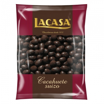 Cacahuete suizo cubierto de chocolate Lacasa 500 g.