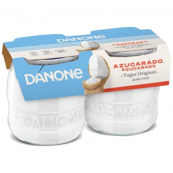 Yogur azucarado natural Danone Original pack de 2 unidades de 130 g.