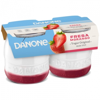 Yogur con fresas Danone Original pack de 2 unidades de 130 g.