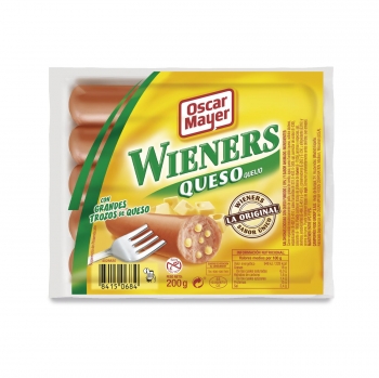 Salchichas cocidas estilo Viena Wieners con queso Oscar Mayer 200 g.