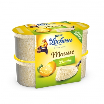 Mousse de limón Nestlé La Lechera sin gluten pack de 4 unidades de 62 g.