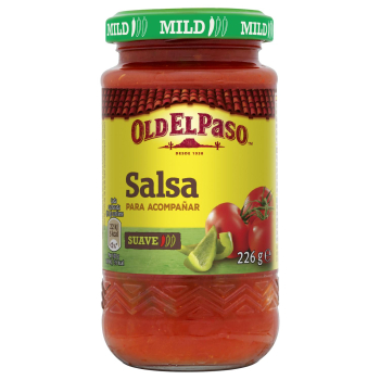Salsa suave de tomate, cebolla y pimiento verde Old El Paso 226 g.