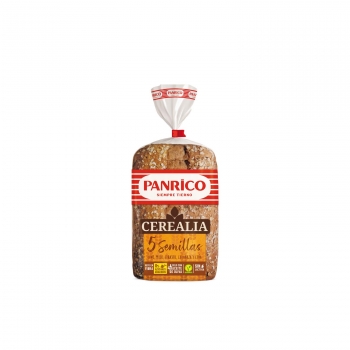 Pan de molde 5 semillas 0% azúcares añadidos y sólo con aceite de oliva Cerealia Panrico sin lactosa 435 g.