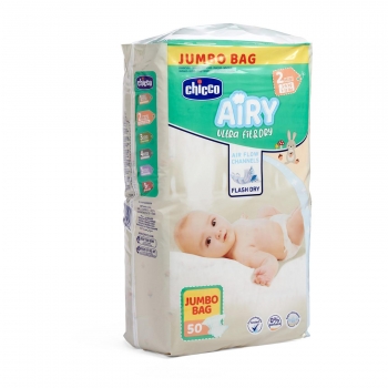 Pañales ultra absorbentes Chicco Airy Mini T2 (3-6 kg) 50 ud.