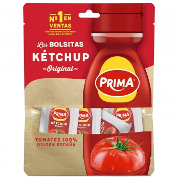Kétchup Prima sin gluten pack de 12 sobres de 10 g.