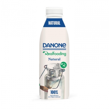 Yogur liquido natural Danone & Realfooding sin gluten 525 g.