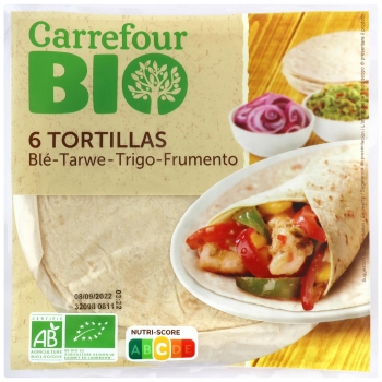 Tortillas de trigo ecológicas Carrefour Bio 240 g.