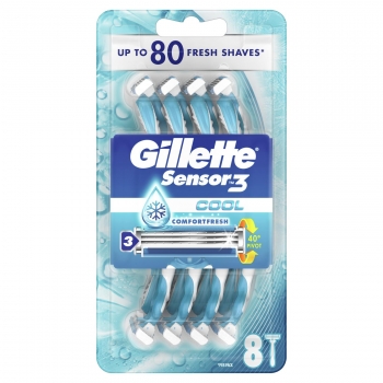 Maquinillas desechables para hombre Sensor3 Cool Gillette 8 ud.