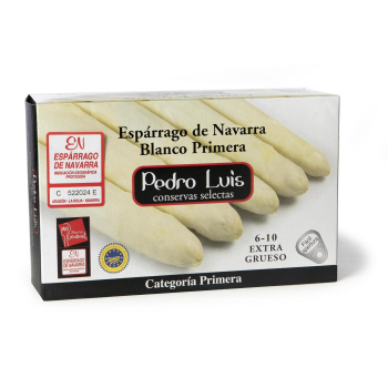 Espárrago blanco primera 6/10 extra grueso Pedro Luis 425 g.