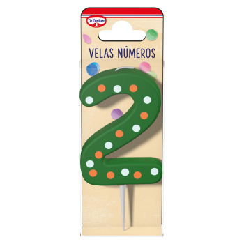Vela de cumpleaños Nº 2 Dr. Oetker 1 ud.