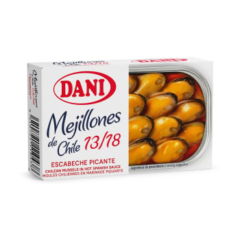 Mejillones chilenos picantes 12/18 Dani 69 g.