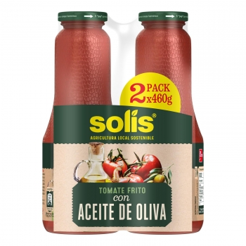 Tomate frito con aceite de oliva Solis  pack de 2 tarros de 460 g.