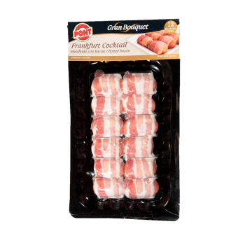 Enrollados con bacón frankfurt cocktail Pont sin gluten 180 g.