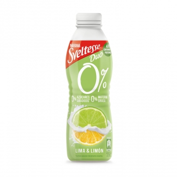 Yogur liquido desnatado de lima-limón sin azúcar añadido Nestlé Sveltesse sin gluten 750 .