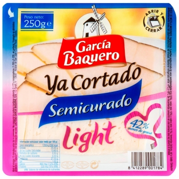 Queso de mezcla semicurado light García Baquero cuña ya cortada 250 g
