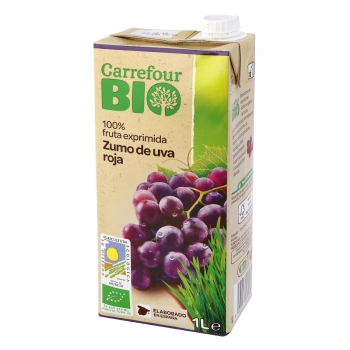 Zumo de uva roja ecológico Carrefour Bio brik 1 l.