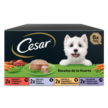 Comida húmeda recetas de la huerta para perro Cesar 8x150 g