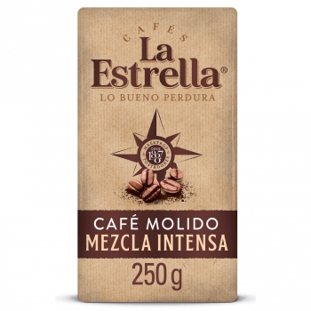 Café tostado molido mezcla intenso La Estrella 250 g.