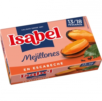 Mejillones en escabeche 13/18 Isabel sin lactosa 69 g.