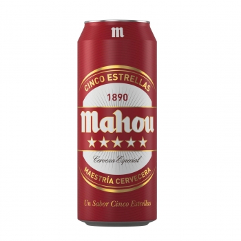 Cerveza Mahou 5 Estrellas especial lata 50 cl.