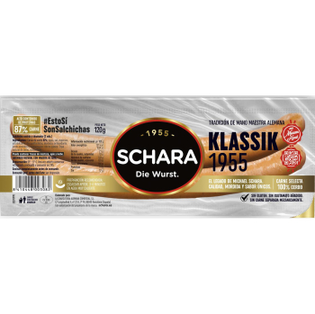 Salchicha cocida y ahumada Schara sin gluten 120 g.