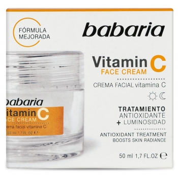 Crema facial vitamina C tratamiento antioxidante +luminosidad Babaria 50 ml.