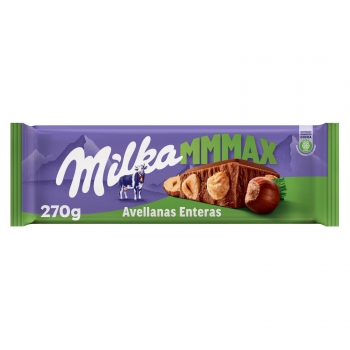 Chocolate con leche y avellanas enteras Milka 270 g.