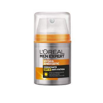 Crema hidratante anti-fatiga 24h con SPF15 Hydra Enegertic L'Oréal Men Expert 50 ml.